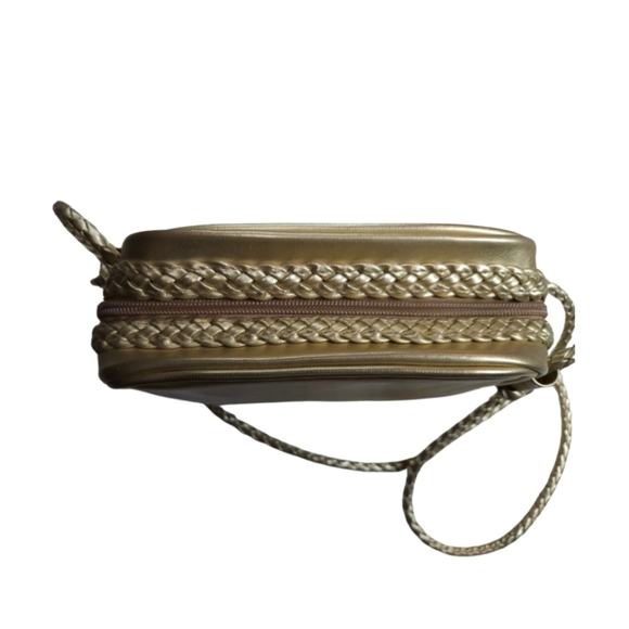 Vintage Tianni Braided Metallic Crossbody Purse in Gold - Picture 2 of 9